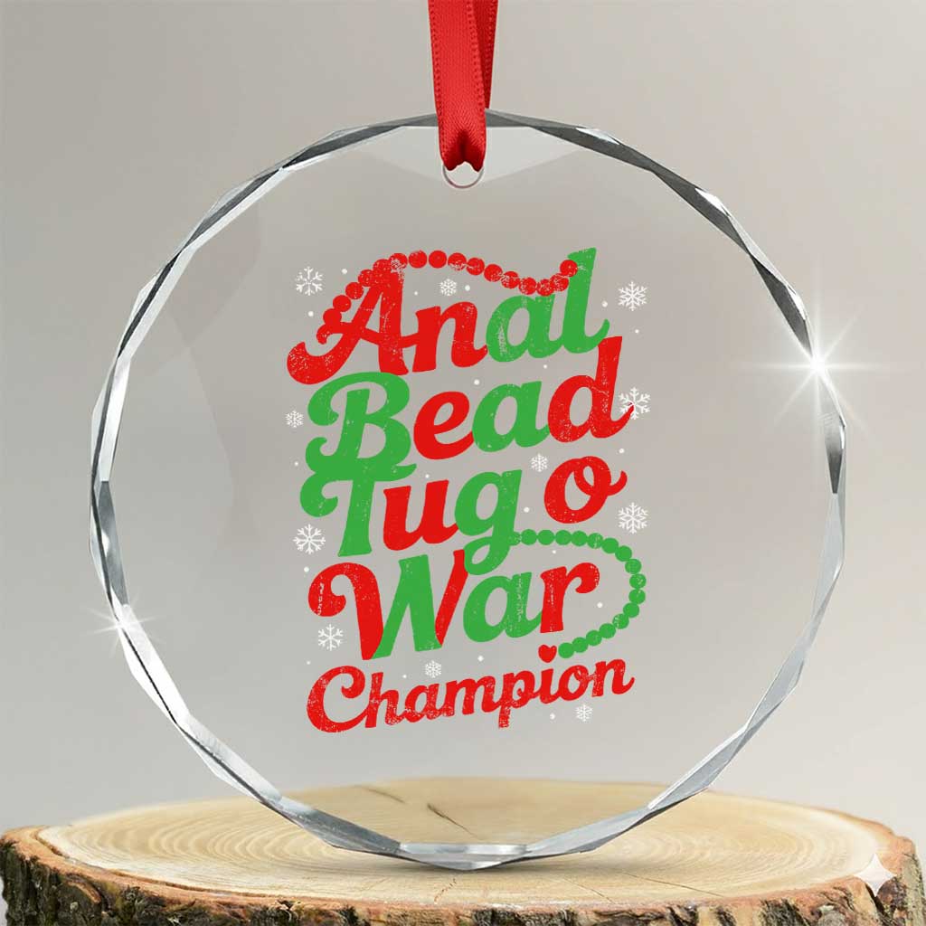 Funny Anal Bead Tug O War Christmas Crystal Glass Ornament Inappropriate Adult Humor Weird Cringe - Wonder Print Shop
