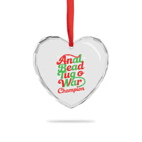 Funny Anal Bead Tug O War Christmas Heart Crystal Glass Ornament Inappropriate Adult Humor Weird Cringe - Wonder Print Shop