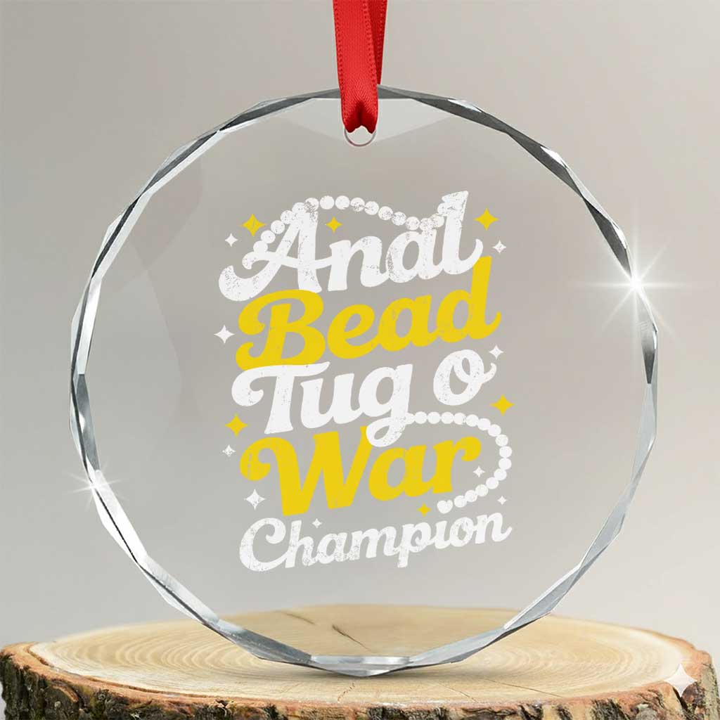 Funny Anal Bead Tug O War Crystal Glass Ornament Inappropriate Adult Humor Weird Cringe - Wonder Print Shop