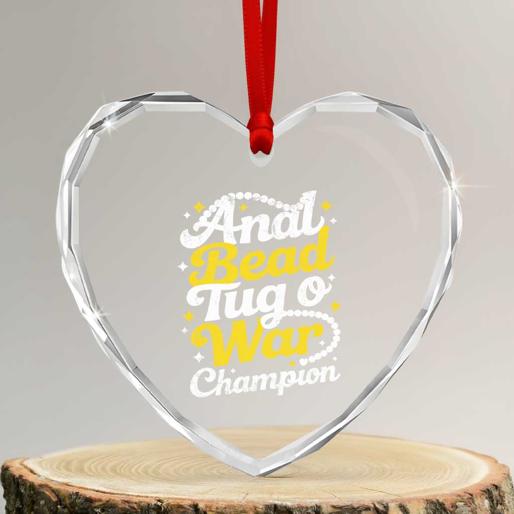 Funny Anal Bead Tug O War Heart Crystal Glass Ornament Inappropriate Adult Humor Weird Cringe - Wonder Print Shop