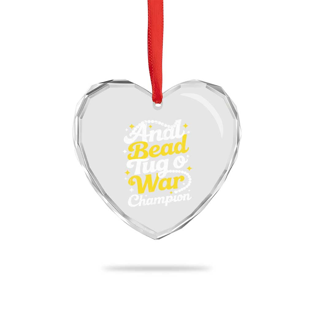 Funny Anal Bead Tug O War Heart Crystal Glass Ornament Inappropriate Adult Humor Weird Cringe - Wonder Print Shop