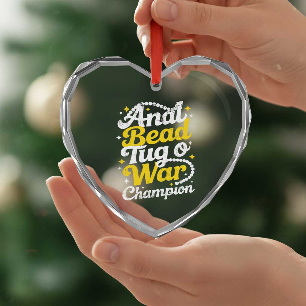 Funny Anal Bead Tug O War Heart Crystal Glass Ornament Inappropriate Adult Humor Weird Cringe - Wonder Print Shop