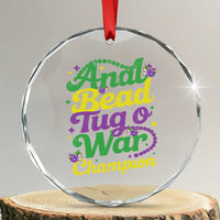 Funny Anal Bead Tug O War Mardi Gras Crystal Glass Ornament Fat Tuesday Carnival Adult Humor