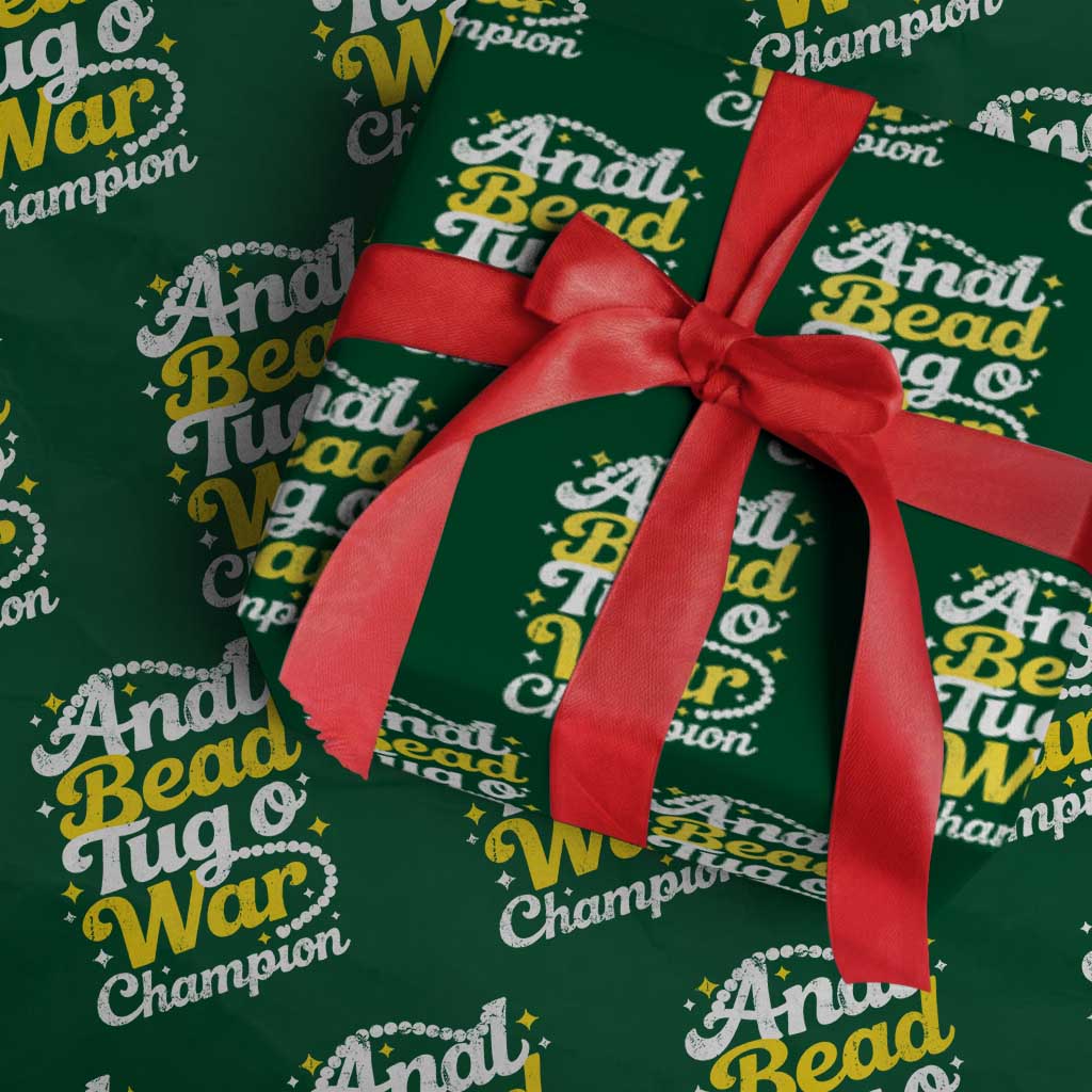 Funny Anal Bead Tug O War Wrapping Paper Roll Inappropriate Adult Humor Weird Cringe - Wonder Print Shop