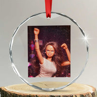 Funny Angry Doll Face Meme Graphic Crystal Glass Ornament Unhinged Baby Stankface Reaction