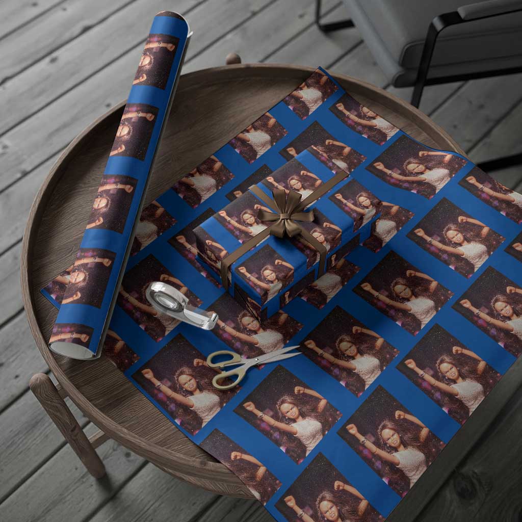 Funny Angry Doll Face Meme Graphic Wrapping Paper Roll Unhinged Baby Stankface Reaction