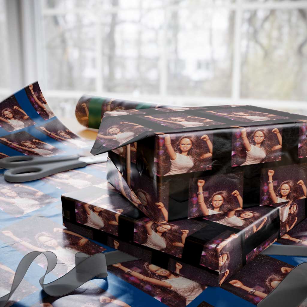 Funny Angry Doll Face Meme Graphic Wrapping Paper Roll Unhinged Baby Stankface Reaction