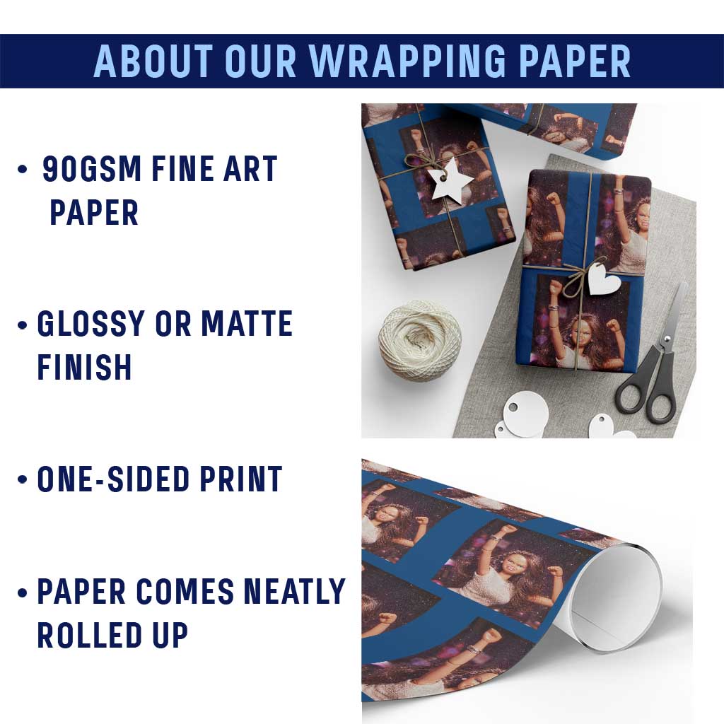 Funny Angry Doll Face Meme Graphic Wrapping Paper Roll Unhinged Baby Stankface Reaction