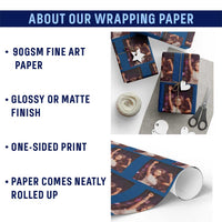 Funny Angry Doll Face Meme Graphic Wrapping Paper Roll Unhinged Baby Stankface Reaction