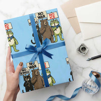 Funny Animal Protest Wrapping Paper Roll No Kings No Wars No Ice