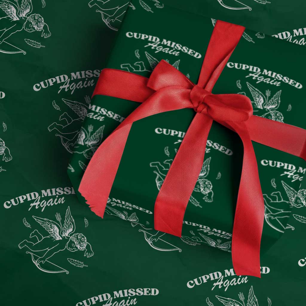 Funny Anti Valentine Wrapping Paper Roll Cupid Missed Again - Wonder Print Shop