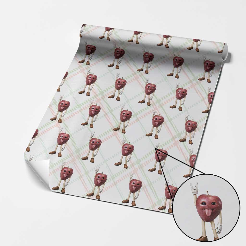 Funny Apple With Face Wapple Meme Wrapping Paper Roll