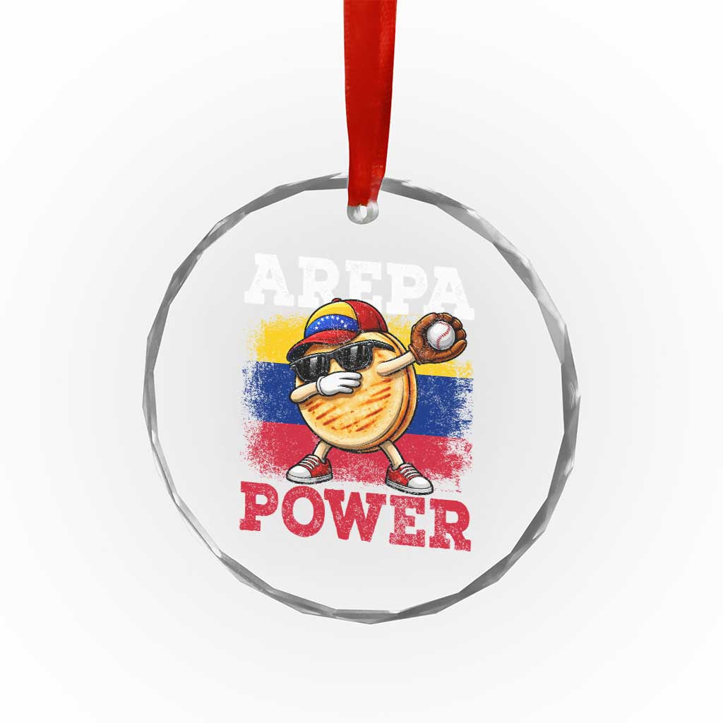 Funny Arepa Power Venezuela Baseball Lover Crystal Glass Ornament Cute Dabbing Arepa
