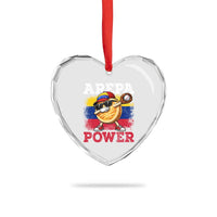 Funny Arepa Power Venezuela Baseball Lover Heart Crystal Glass Ornament Cute Dabbing Arepa