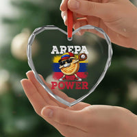 Funny Arepa Power Venezuela Baseball Lover Heart Crystal Glass Ornament Cute Dabbing Arepa