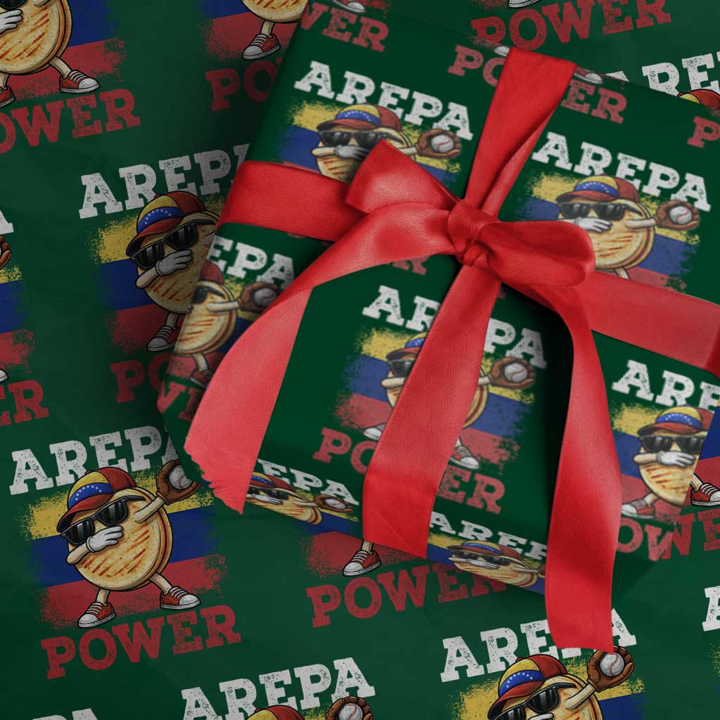 Funny Arepa Power Venezuela Baseball Lover Wrapping Paper Roll Cute Dabbing Arepa
