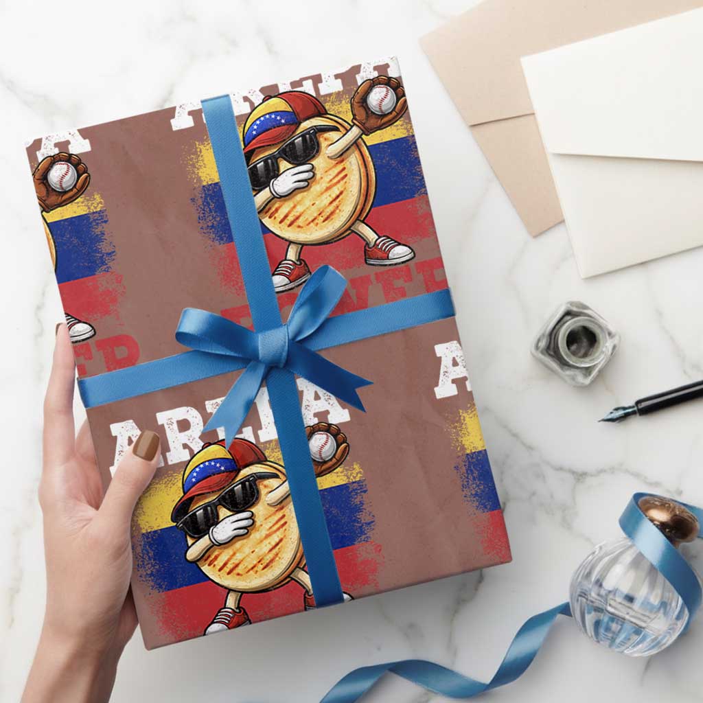 Funny Arepa Power Venezuela Baseball Lover Wrapping Paper Roll Cute Dabbing Arepa