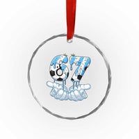 Funny Argentina Six Seven Football Meme Crystal Glass Ornament Gen Alpha Soccer Fan