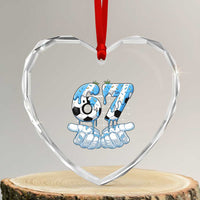 Funny Argentina Six Seven Football Meme Heart Crystal Glass Ornament Gen Alpha Soccer Fan
