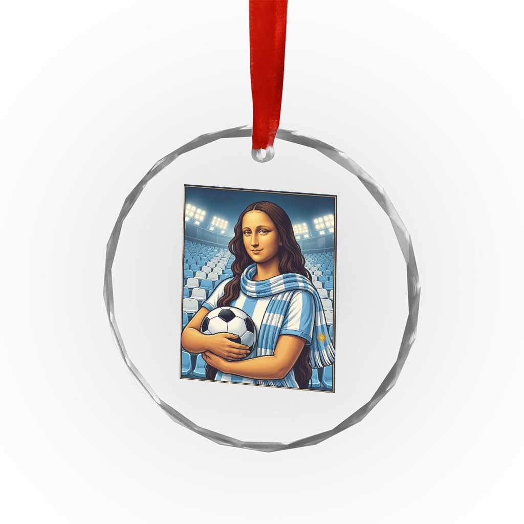 Funny Argentina Soccer Mona Lisa Crystal Glass Ornament Football Fan Pride Graphic