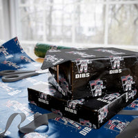 Funny Astronaut Dibs Moon Landing Wrapping Paper Roll Patriotic Space USA Meme for 4th of July - Wonder Print Shop