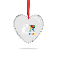 Funny Au Some Teacher Heart Crystal Glass Ornament Autism Acceptance Special Education Gift