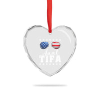 Funny Aunt Tifa Heart Crystal Glass Ornament Political Satire American Flag Sunglasses - Wonder Print Shop