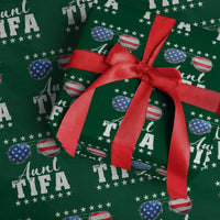Funny Aunt Tifa Wrapping Paper Roll Political Satire American Flag Sunglasses - Wonder Print Shop