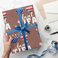 Funny Aunt Tifa Wrapping Paper Roll Political Satire American Flag Sunglasses - Wonder Print Shop