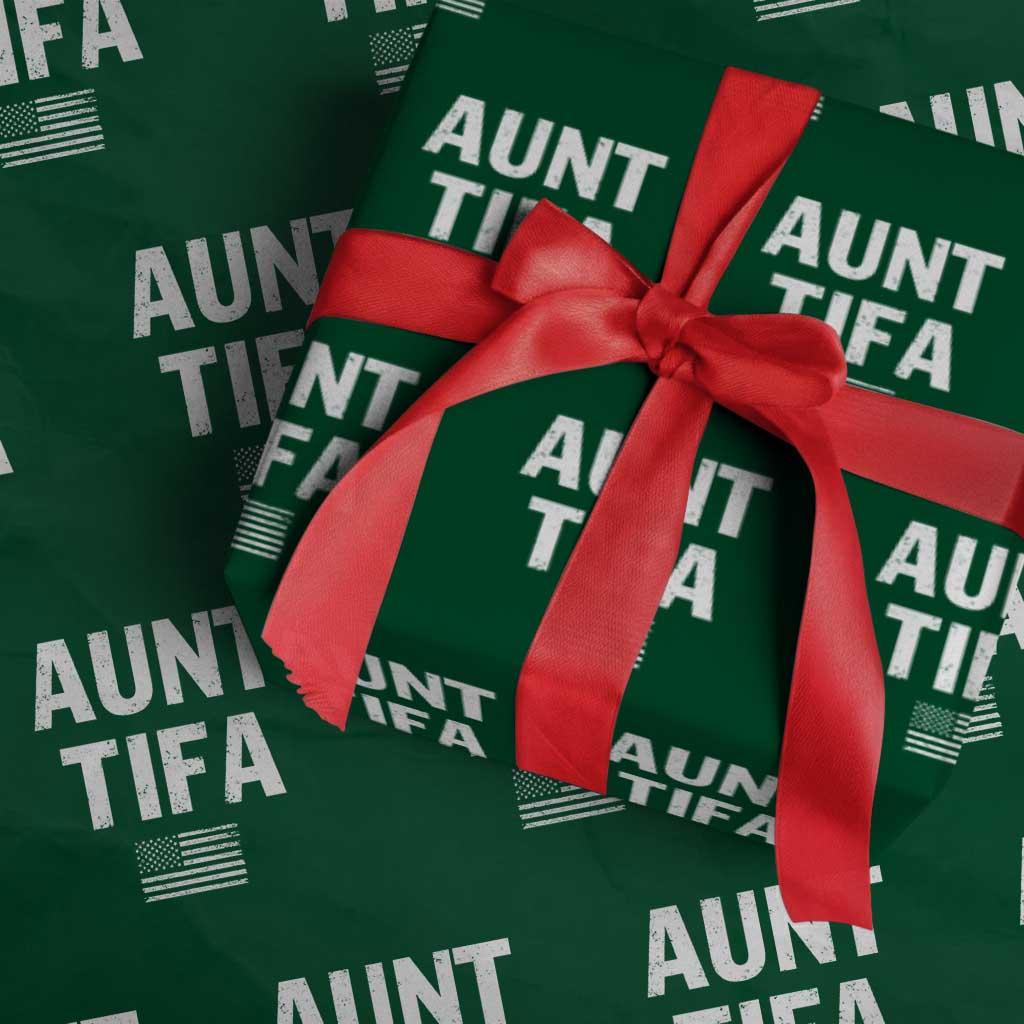 Funny Aunt Tifa Wrapping Paper Roll Political Satire Vintage American Flag - Wonder Print Shop