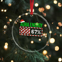Funny Aura Energy 67 Christmas Crystal Glass Ornament Aura Farming Six Seven Meme Gen Alpha Slang - Wonder Print Shop