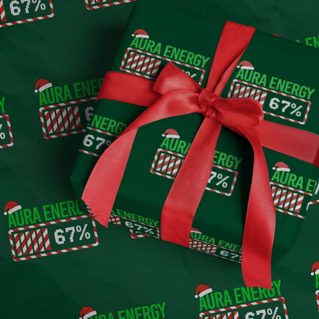 Funny Aura Energy 67 Xmas Wrapping Paper Roll Aura Farming Six Seven Meme Gen Alpha Slang - Wonder Print Shop