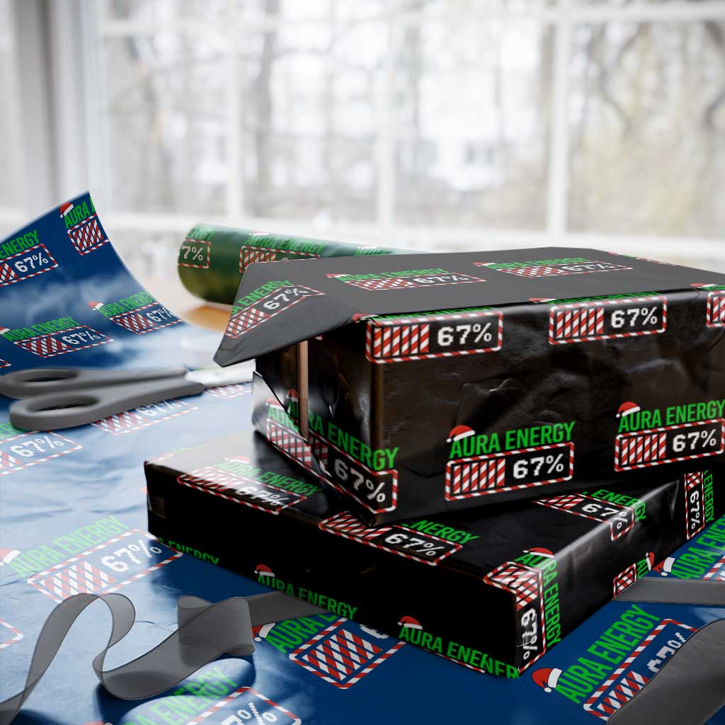 Funny Aura Energy 67 Xmas Wrapping Paper Roll Aura Farming Six Seven Meme Gen Alpha Slang - Wonder Print Shop