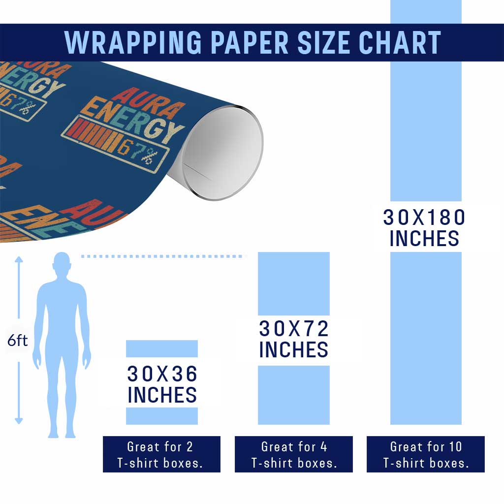 Funny Aura Energy At 67 Wrapping Paper Roll Six Seven Meme Gen Alpha Slang - Wonder Print Shop