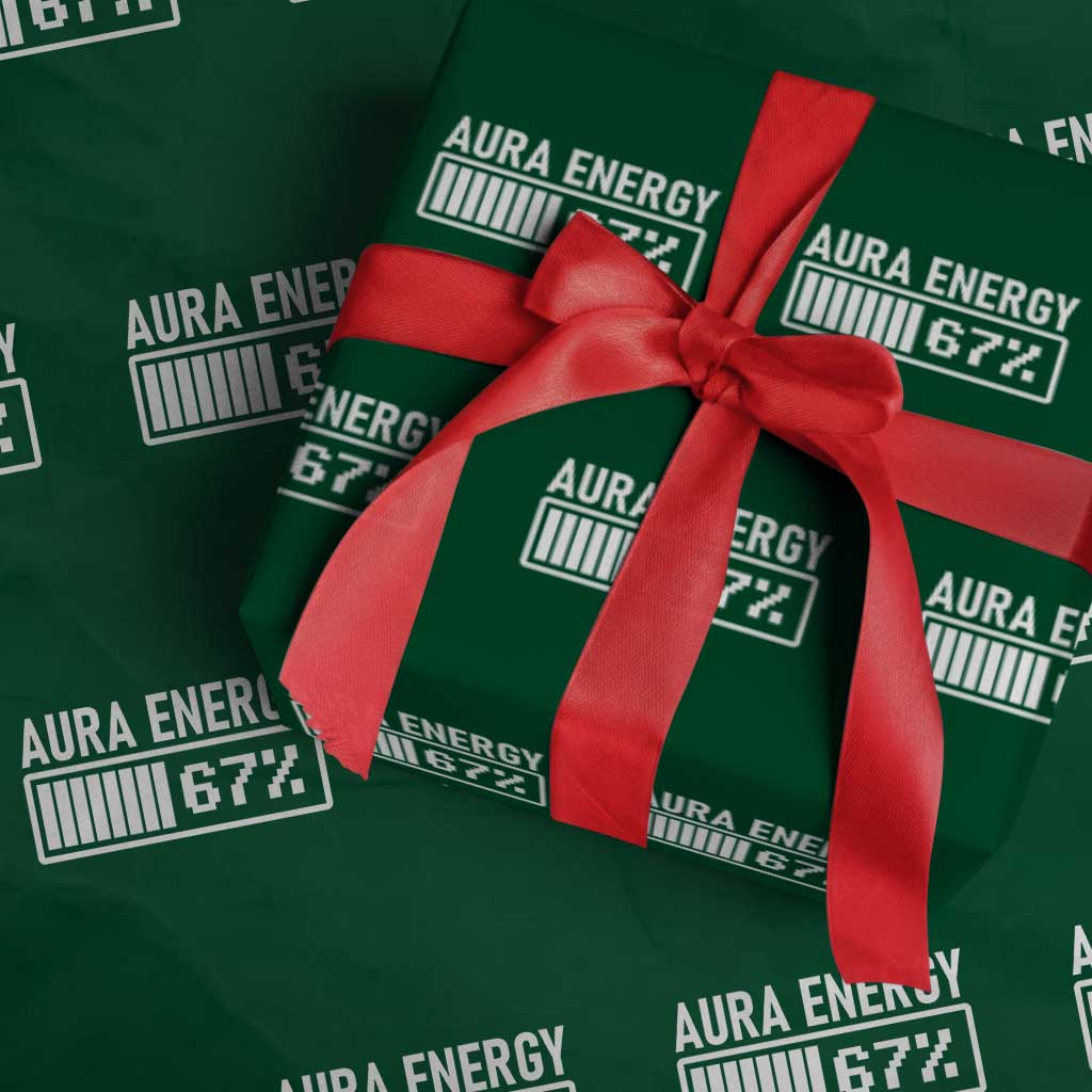 Funny Aura Energy at 67 Wrapping Paper Roll Six Seven Viral Meme 6 7 Gen Alpha Slang - Wonder Print Shop