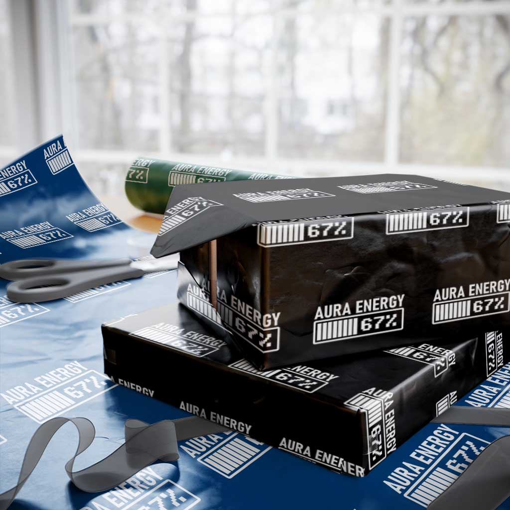 Funny Aura Energy at 67 Wrapping Paper Roll Six Seven Viral Meme 6 7 Gen Alpha Slang - Wonder Print Shop