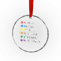 Funny Autism Awareness Crystal Glass Ornament Always Unique Totally Intelligent Sometimes Mysterious