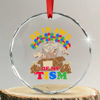 Funny Autism Awareness Crystal Glass Ornament Be In Awe Of My 'Tism Autistic Raccoon Opossum Skunk