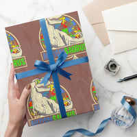 Funny Autism Awareness Dinosaur Wrapping Paper Roll Autismsaurus Puzzle Pieces