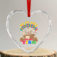 Funny Autism Awareness Heart Crystal Glass Ornament Be In Awe Of My 'Tism Autistic Raccoon Opossum Skunk