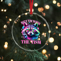 Funny Autism Awareness Racoon Crystal Glass Ornament Rizz Em With The Tism Meme Autistic
