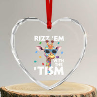 Funny Autism Giraffe Heart Crystal Glass Ornament Rizz Em With The Tism - Wonder Print Shop