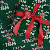 Funny Autism Giraffe Wrapping Paper Roll Rizz Em With The Tism - Wonder Print Shop