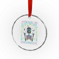 Funny Autism Mama Life Crystal Glass Ornament Some Days I Rock It Some Days It Rock Me Autism Awareness Skeleton