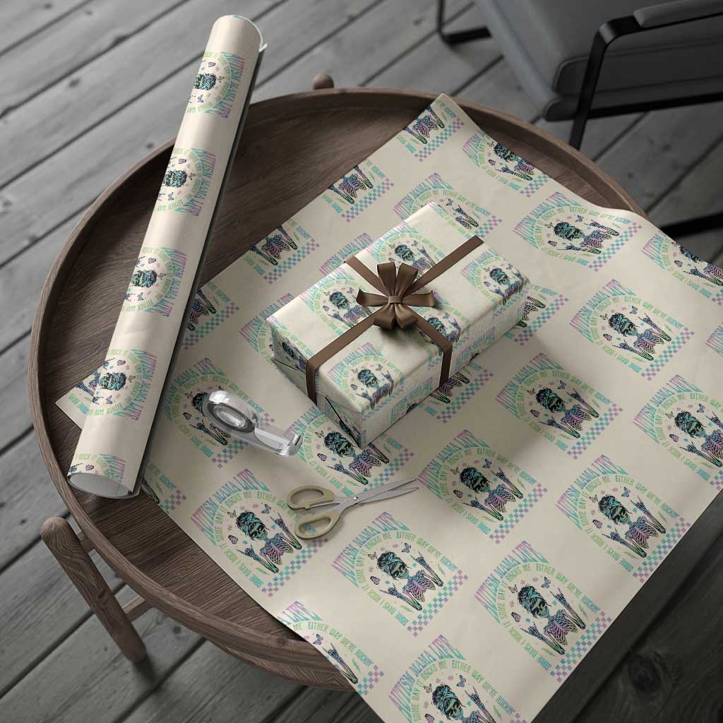 Funny Autism Mama Life Wrapping Paper Roll Some Days I Rock It Some Days It Rock Me Autism Awareness Skeleton