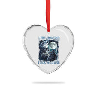 Funny Autism Powered Fuck Machine Heart Crystal Glass Ornament Autism Quote Alpha Wolf