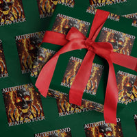Funny Autistic Fire Skeleton Wrapping Paper Roll Autism Humor Joke