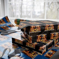 Funny Autistic Fire Skeleton Wrapping Paper Roll Autism Humor Joke
