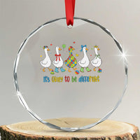 Funny Autistic Goose Crystal Glass Ornament It Is Okay To Be Different Autism Awareness