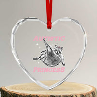 Funny Autistic Princess Heart Crystal Glass Ornament Autism Awareness Raccoon